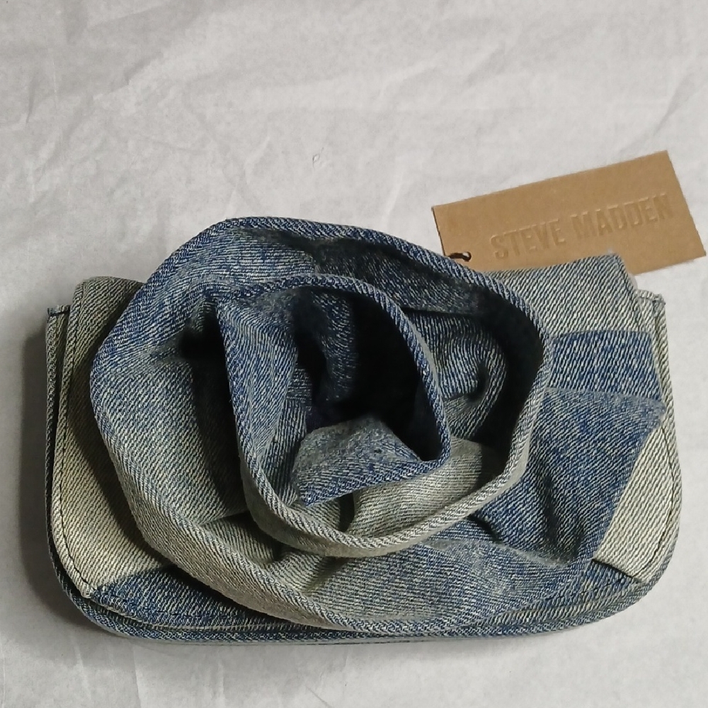 Steve Madden Washed Blue Denim Borla Crossbody
